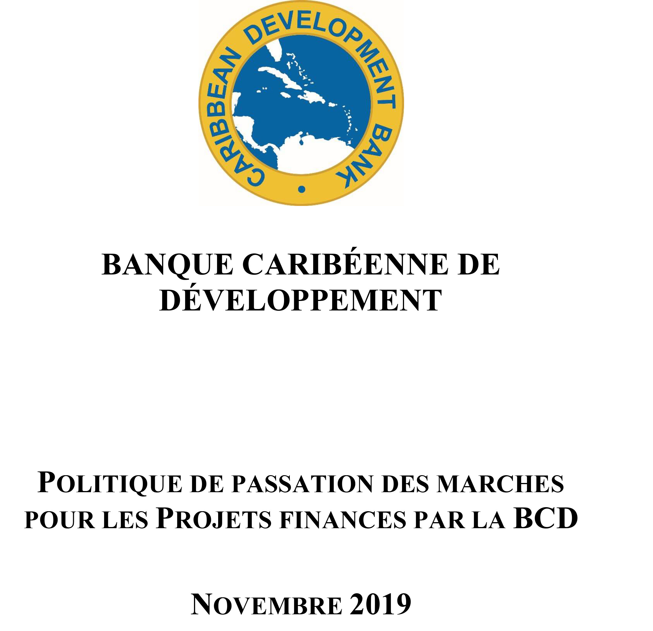 couverture montrant le logo CDB et le titre du document