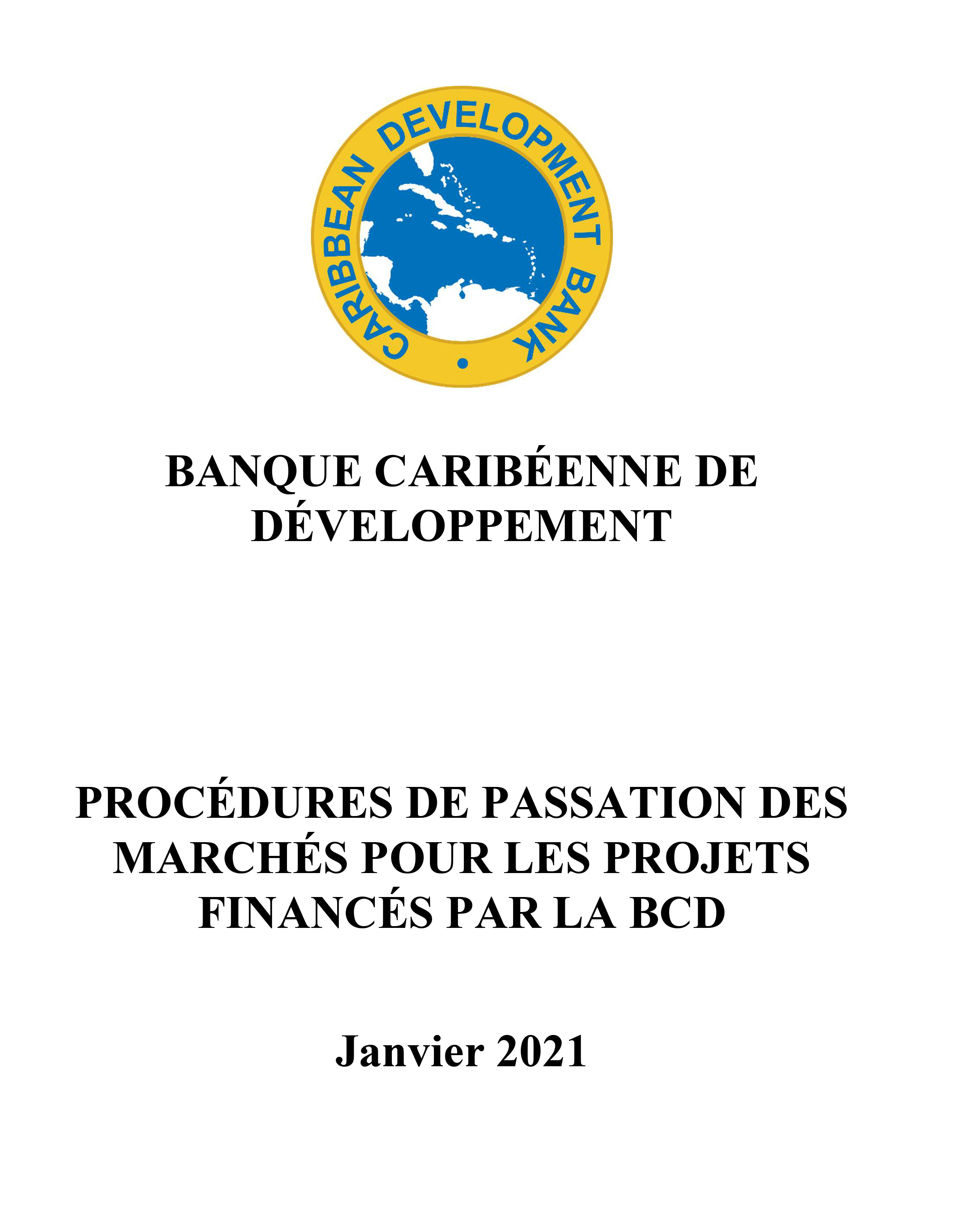 couverture montrant le logo CDB et le titre du document
