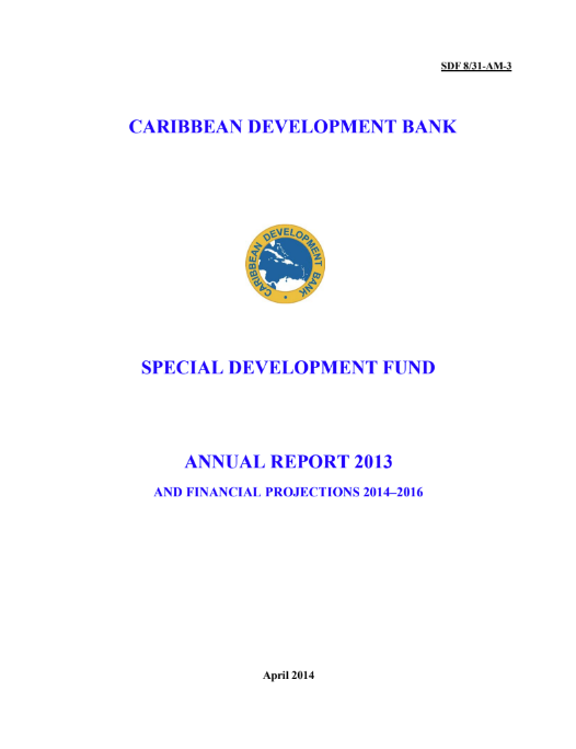 Picture for Special Development Fund Annual Report 2013 and Financial Projections 2014-2016