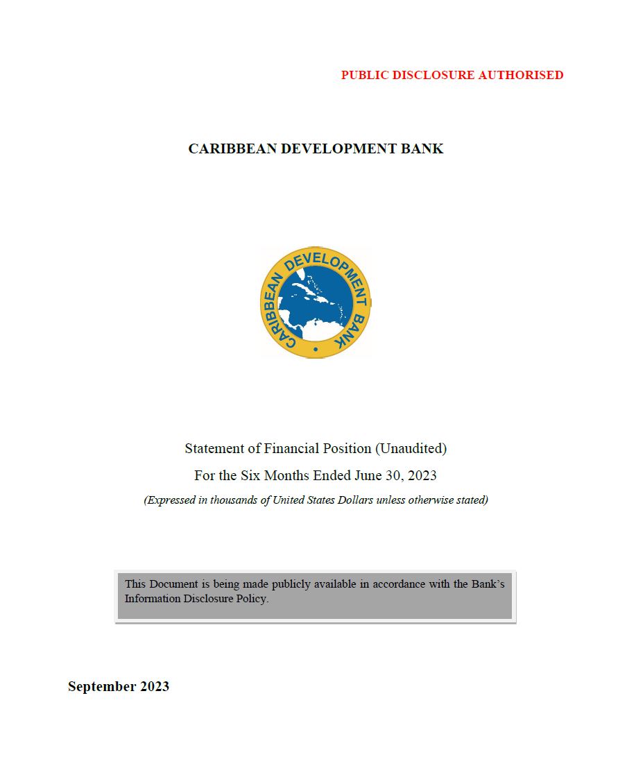 Text based document cover featuring CDB logo