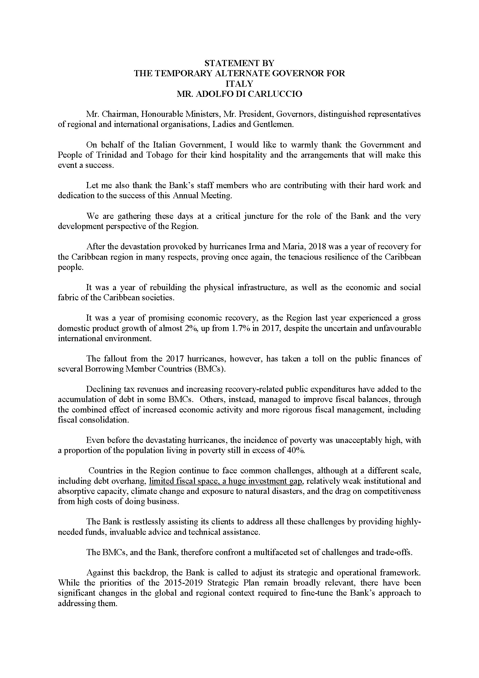 first page of written statement