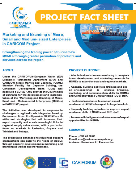 Marketing and Branding of Micro, Small, and Medium-sized Enterprises in CARICOM Project Fact Sheet