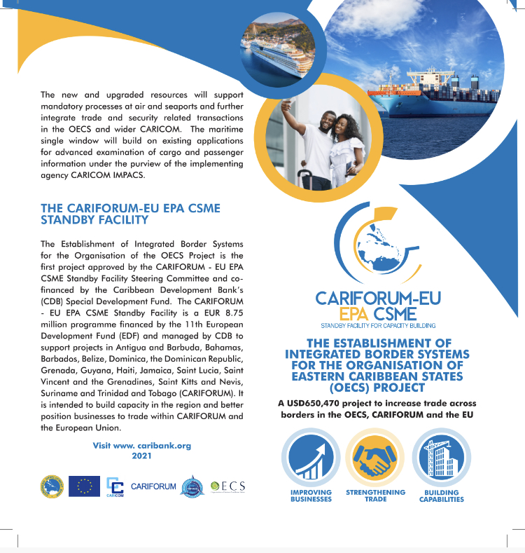 Maritime Single Window Project Brochure outside panel with cruise ship and passengers