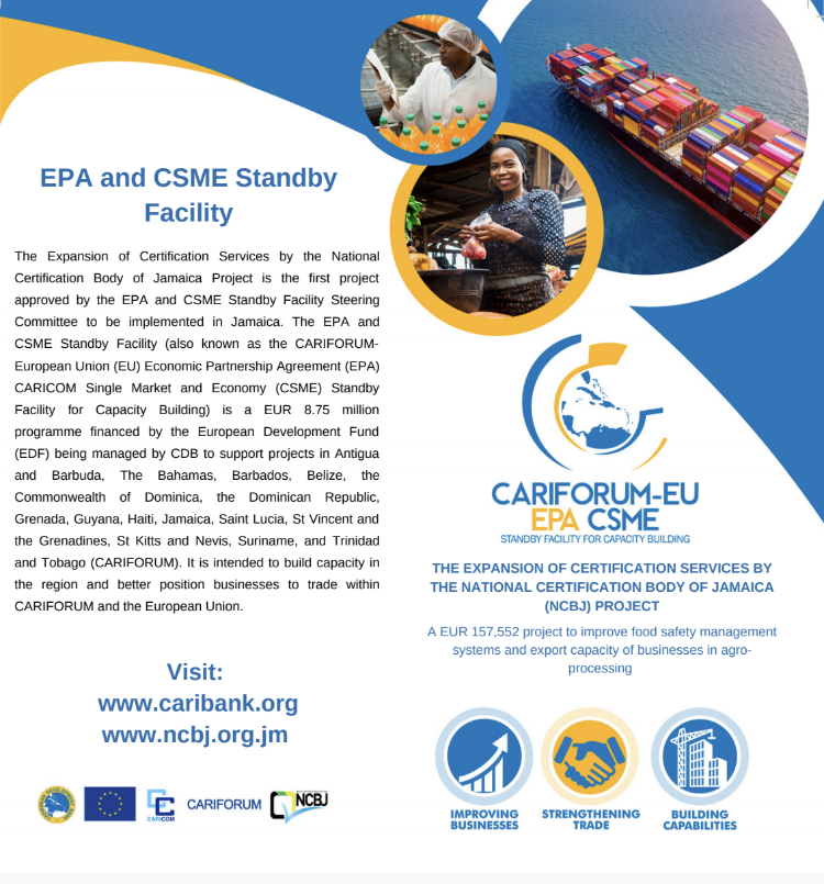 NCBJ Project Brochure outside panel with entrepreneur, manufacturing and shipping