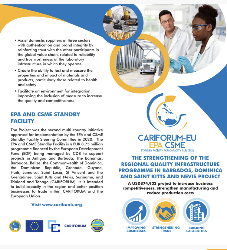 Brochure outside panel with laboratory and infrastructure