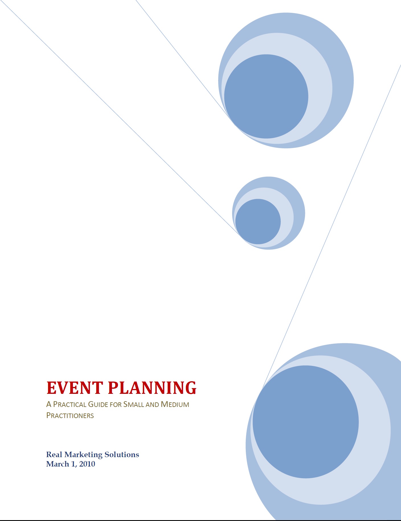 Cover of guide with blue circles on white background