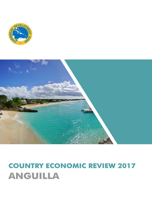 Country Economic Review 2017 - Anguilla title wtih overhead view of shoreline