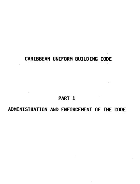 image of original copy of Caribbean Uniform Building Code