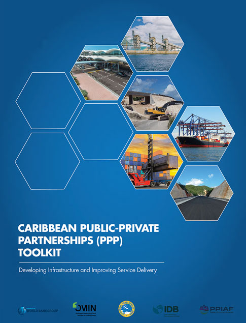 Caribbean Public Private Partnership (PPP) Toolkit title with six honeycomb images of the Caribbean
