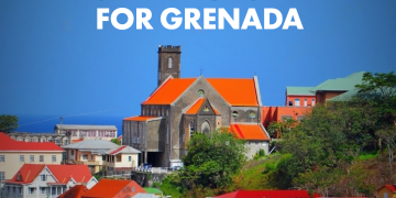Cover page logistics chain study for Grenada aerial shot of St Georges 