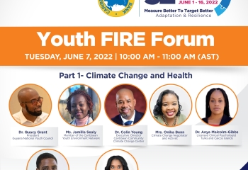 flyer with photos of 7 male and female youth leaders