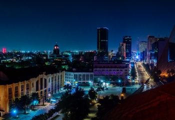 Mexican city at night
