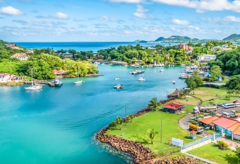 aerial shot of Saint Lucia 