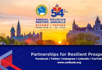 Skyline of Ottawa at sunset with 54 Annual Meeting Logo 