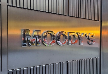 Logo of Moody's on the facade of World Trade Center building number seven.
