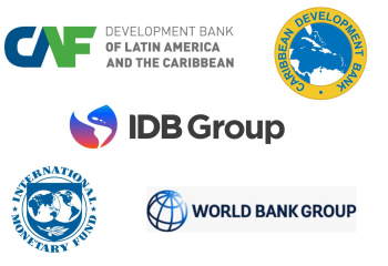 logos of CAF CDB IDB IMF and World Bank Group