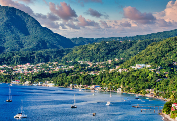 Dominica view of water and mountains