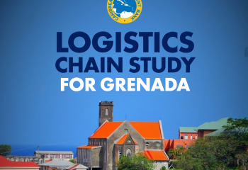 Cover page logistics chain study for Grenada aerial shot of St Georges 