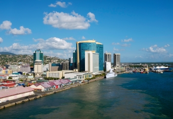 View of Port of Spain Trinidad waterfront